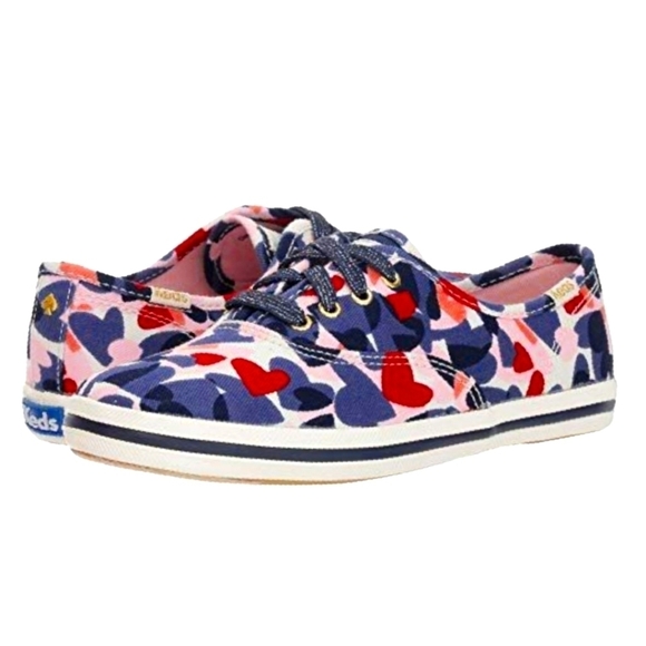 Keds Kate Spade Collab Sneakers Patriotic Red Blue Hearts Metallic Laces 5.5 - Picture 13 of 13